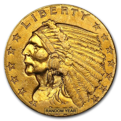 SPECIAL PRICE! $2.50 Indian Gold Quarter Eagle (Cleaned) Cover