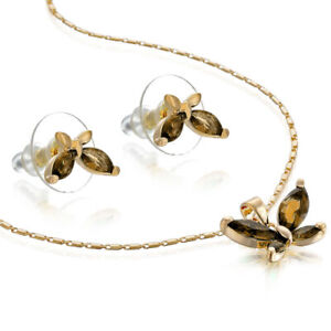 Janeo Necklace Earring Butterfly Set, 14K Gold or Silver,Luxury Budget Gift Idea