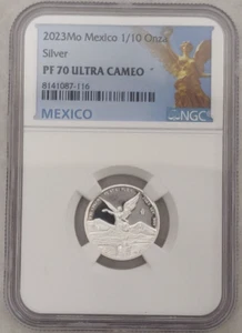 2023 MO MEXICO PROOF  1/10 ONZA SILVER COIN NGC PF 70 ULTRA CAMEO - Picture 1 of 4