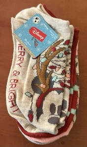 Disney Mickey & Minnie Mouse No Show Women's Socks 6 Pair Pack Shoe Size 4-10 - Picture 1 of 3
