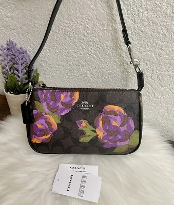 NUEVO CON ETIQUETAS COACH Nolita 19 en lienzo exclusivo con estampado de rosas - CL676 Foto 1 de 4