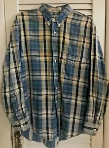 Vintage Windsor Shirt Company Shirt Mens L, 100% Cotton Denim, Blue Plaid - Picture 1 of 6