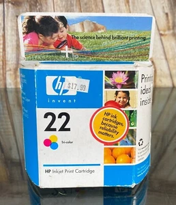 HP Genuine 22 Tri-Color Ink Cartridge Exp 06/07 Deskjet 3910 3930 3940 1410 5605 - Picture 1 of 4
