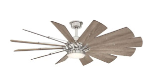 60 in. Large LED Ceiling Fan Brushed Nickel 12 Wind Mill Blade Home Decorators