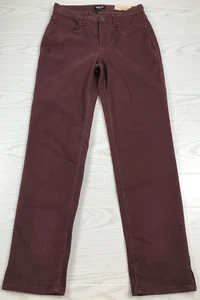 NYDJ Curves 360 Jeans Womens 2 Red Burgundy Slim Straight Split Hem Stretch New - Picture 1 of 13