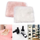 Solid Faux Plush For Photographing Elegant Nail Art Square Cushion Area Rug
