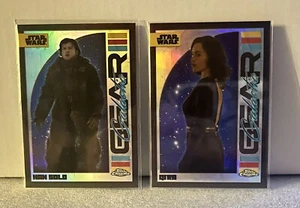 2024 Topps Chrome Star Wars Galactic Gear Refractor Han Solo GG-14 ~ Qi’Ra GG-13 - Picture 1 of 2