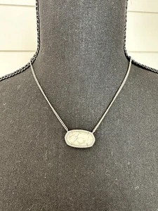 Kendra Scott Howlite White Silver Dylan Necklace, RARE, Excellent Condition - Picture 1 of 4