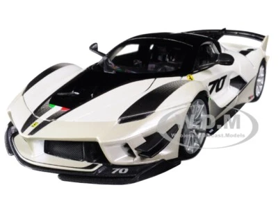 FERRARI FXX-K EVO #70 WHITE 1/18 DIECAST MODEL CAR BY BBURAGO 16012 - Image 1 of 4