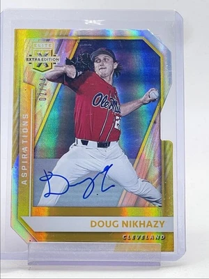DOUG NIKHAZY 2021 ELITE EXTRA EDITION ASPIRATIONS DIE CUT GOLD AUTO /24 Q4762 - Image 1 of 2