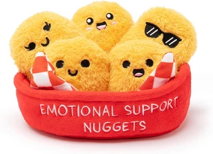 Emotional Support Chicken Nuggets Plüsch Set mit Korb - 5 Sammlerstücke - Bild 1 von 8