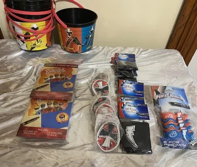 Power Rangers вечеринки расходные материалы сувениры для 6 и ведра, браслеты, ластики повязки на запястье - Изображение 1 из 4