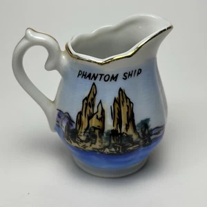 Vintage Crater Lake Souvenir Miniature Pitcher Wizard Island Phantom Ship - Picture 1 of 5