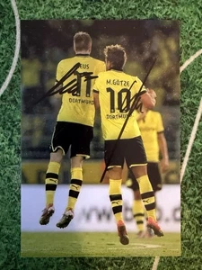 COA foto CERTIFICATO REUS + GÖTZE autografo BVB firmato autografo signed photo - Foto 1 di 3