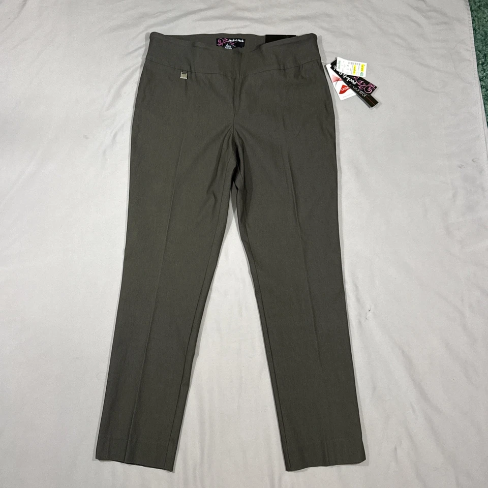 Pantalones de vestir para mujer Peck&Peck caqui pantalones talla 12 nuevos con etiquetas logotipo elástico usado en excelente estado Foto 1 de 4