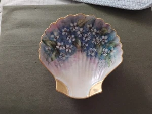 Wunderschöne handbemalte Porzellanschale in Blau und Lila. Signiert - Bild 1 von 4