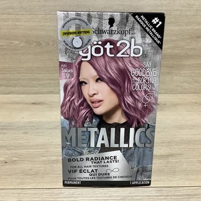 Color de cabello permanente Got2b Metallics, rosa Sakura M84 *1 aplicación Foto 1 de 4