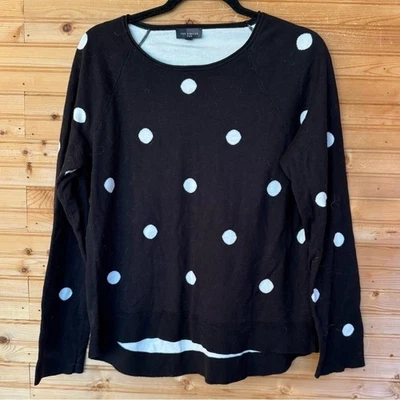 Ограниченный свитер декольте черный w белый горошек женский размер большой - Изображение 1 из 4
