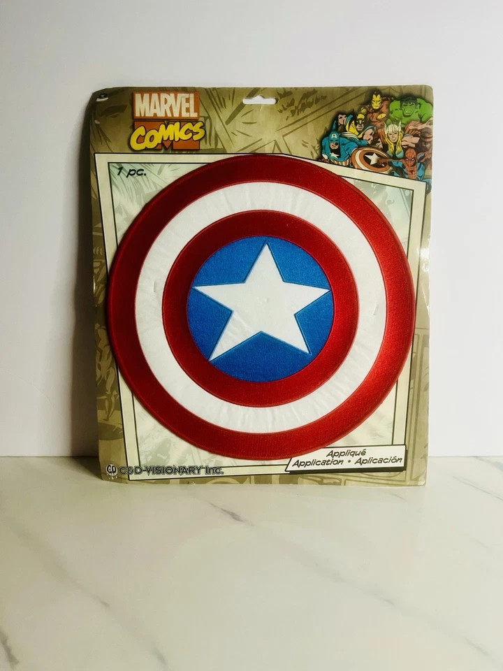 Nueva Chaqueta de Tela Oficial Marvel Comics Capitán América's Shield Lg 7.5" Nueva de Lote Antiguo Foto 1 de 4