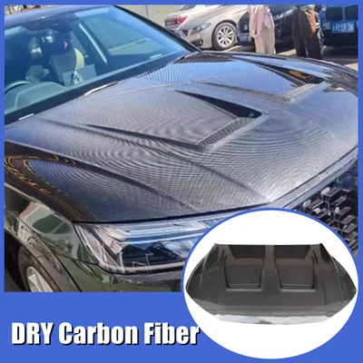 Dry Carbon Fiber Hood Bonnet Cover Trim for Audi Q5 SQ5 Sportback 2018-25 23 24 - Image 1 of 4