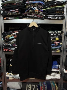 Rare Racing Porsche Mobil 1 F1 1/4 Zip Black Men’s Sweater Size M Sportswear - Picture 1 of 8