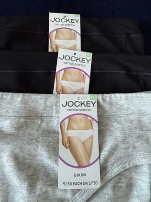 Nuevo Bikini Jockey Para Mujer Algodón Elástico 3 Pares 2 Negro 1 Gris Foto 1 de 4