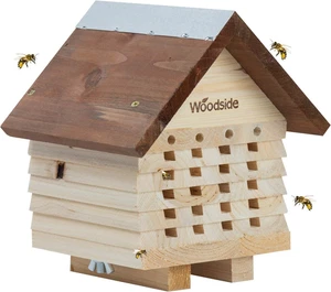 Garten-Bienenhaus aus Holz, natürlicher Insekten-/Insektenhotelunterstand, Nistkasten für draußen - Bild 1 von 12