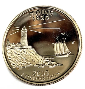 # C268 U.S. STATE QUARTER COIN, MAINE 2003-S PROOF - Picture 1 of 2