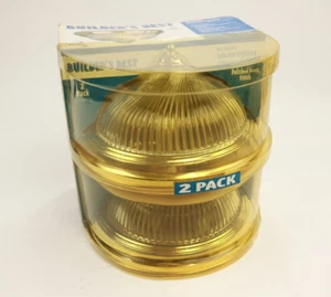 2 Pack Clear Swirl Glass Ceiling Lighting Dome Fixtures Brass New Vintage - Picture 1 of 7