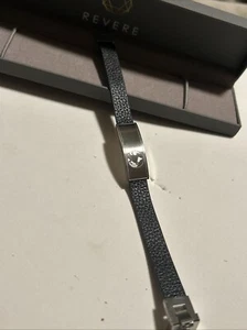 Revere Oliver Men's Leather Bracelet Black (you Mean World To Me) - Picture 1 of 12