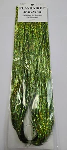 Flashabou Magnum size is 1/32", 20" long Color: #3289 Holo Chartreuse Flash - Foto 1 di 2