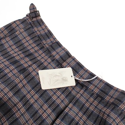 Belvest NWT Flat Front Dress Pants Size 50 34 US Blue Plaid Wool Blend - Image 1 of 4