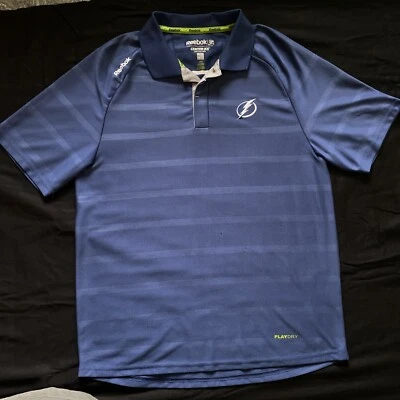 NHL Reebok Center Ice Collection Tampa Bay Lightining Adult Large Blue Polo - Image 1 of 4