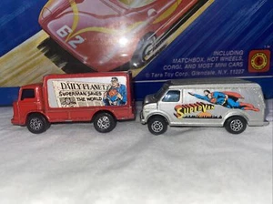 70s CORGI JR JUNIORS SILVER SUPERMAN CHEVY CUSTOM SUPER VAN & Work Truck Red - Picture 1 of 5