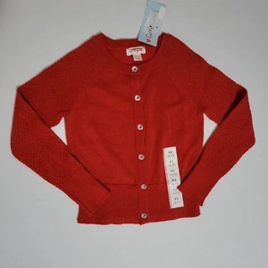 NWT Girls Cardigan Sweater Button-Up Top Cat & Jack Red Sparkly Size XS 4/5 - Picture 1 of 10