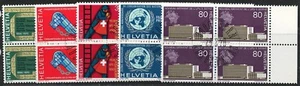 SWITZERLAND 1970 VF OG Precanceled 5x Blocks of 4x Stamps Scott # 510-514 - Picture 1 of 1