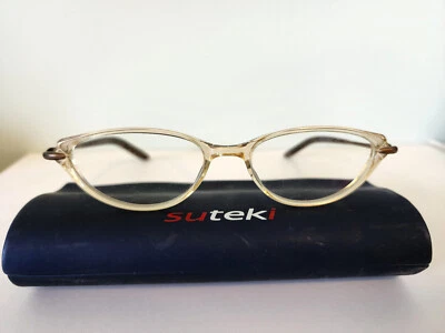 Masunaga Suteki 3522 Eyeglasses Cat Eye Clear & Brown 50[]17-140  Japan - Image 1 of 4