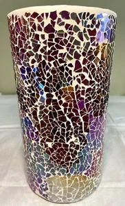 Teleflora Mosaic Stained Glass Vase Candle Holder Multicolor - Picture 1 of 8