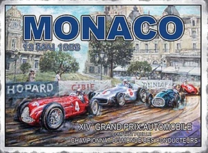 Monaco Grand Prix 13 Mai 1956  small steel sign 200mm x 150mm - Picture 1 of 1