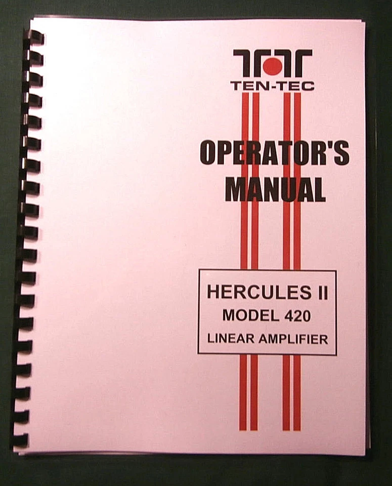 TenTec Model 420 Hercules II Operator's Manual: Comb bound & plastic covers! - Image 1 of 1