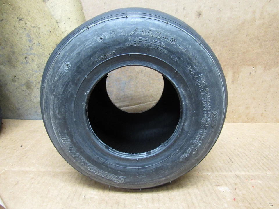 Bridgestone Go Kart Tire 7.1 / 11.0-5  Used 1/4 - 1/2 tread left - Image 1 of 4