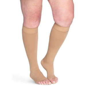 Sigvaris Secure Knee High 30-40 mmHg, Open Toe Compression Support - Picture 1 of 35