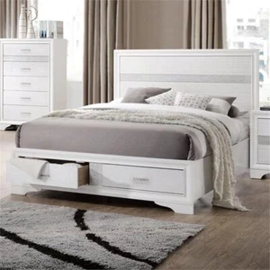 Coaster Miranda Wood Eastern King 2-Drawer Storage Platform Bed in White - Picture 1 of 3