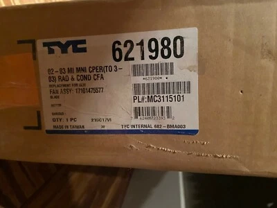 Conjunto de ventilador de radiador y condensador doble TYC 621980 se adapta a 02-03 Mini Cooper Foto 1 de 3