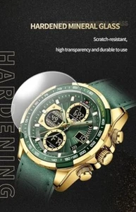 Orologio NAVIFORCE 9197L-GGNGN Cronografo Uomo Pelle Quadrante Oro Cinturino Colorato di - Foto 1 di 7