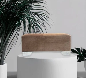 SILLA DE REPOSAPIÉS TELA NAPLE OTOMANA ASIENTO ACOLCHADO SUAVE (MINK) - Imagen 1 de 5