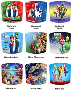 Super Mario Brothers Light shades Matches Wallpaper  Wall Murals & Duvet covers. - Picture 1 of 10