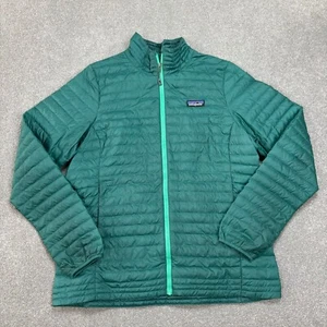 Patagonia Jacket Womens Large Green Ultralight Puffer Goose Down Insulated Lady - Picture 1 of 11