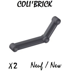 Lego 64451 - 2x Bras / Technic Link 1x9 Bent 6-4 - Gris / Dark Bluish Gray - NEW - Imagen 1 de 1