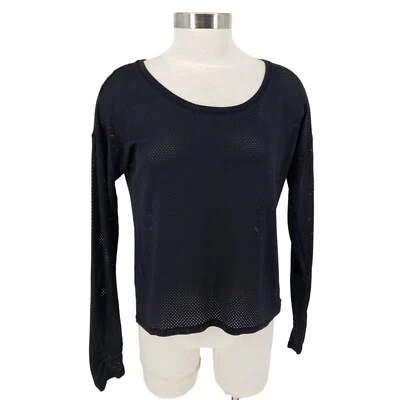 Camisa CALIA Carrie Underwood Malla Negra Manga Larga Entrenamiento Atlético Top Mediano Foto 1 de 4